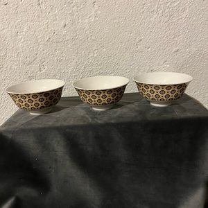 small yellow and black flower bowls